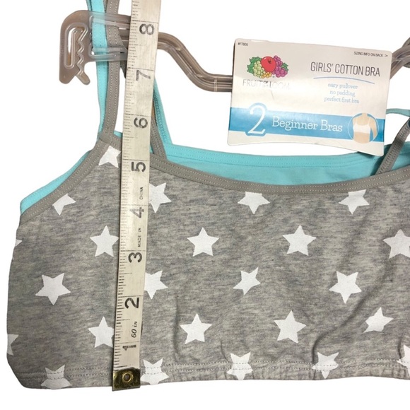FRUIT OF THE LOOM GIRLS 2 PK COTTON CROP STAGE 1, BEGINNER BRAS size 34 - Picture 7 of 12